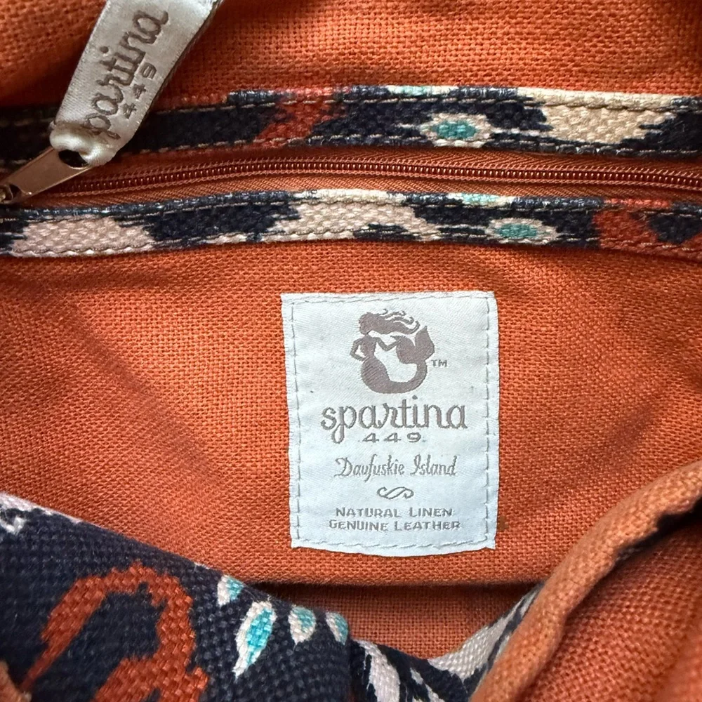Spartina 449 Leather and Linen Christina Handbag